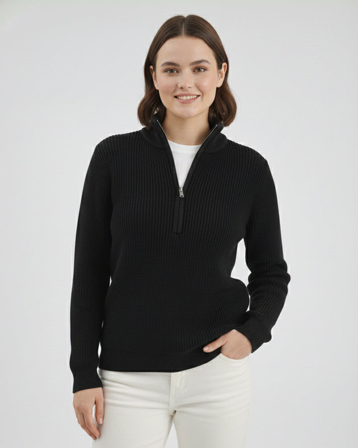 Women's Black Textured Sweater