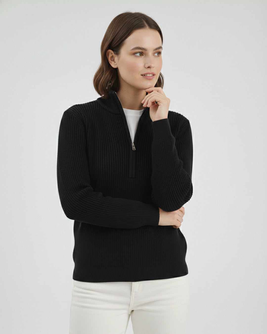 Women's Black Textured Sweater