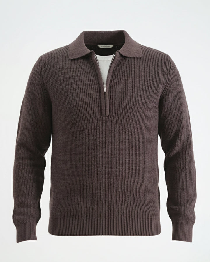 Women Brown Polo Sweater
