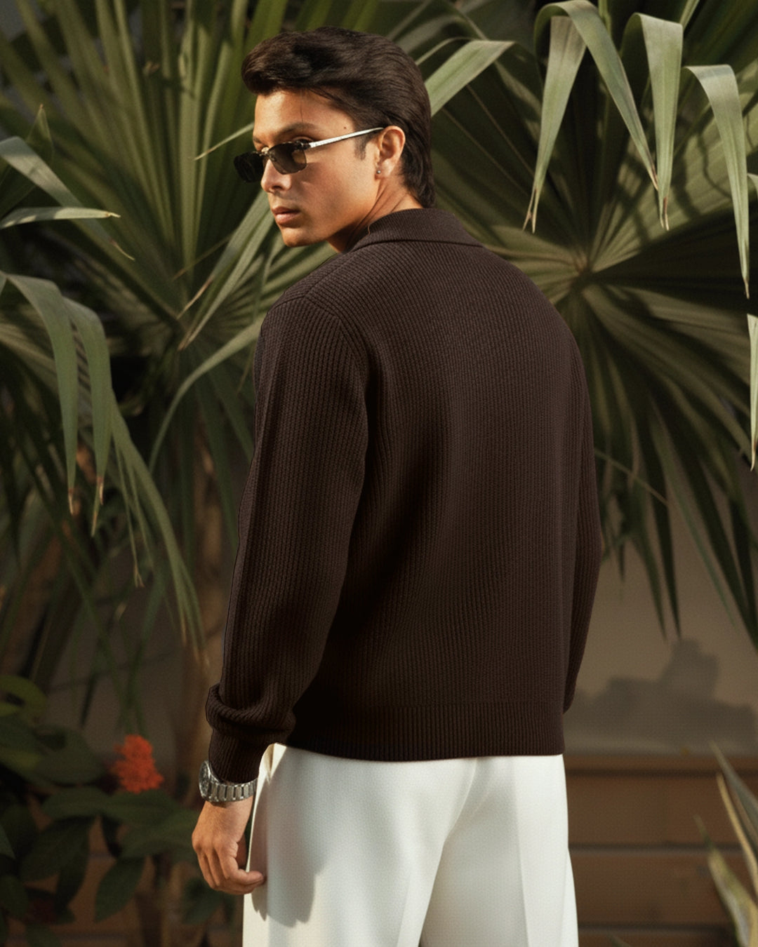 Choco Brown Polo Sweater