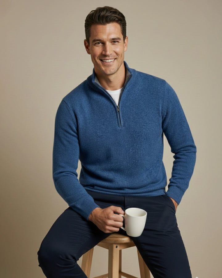 Men's Blue Soft Knit Sweater