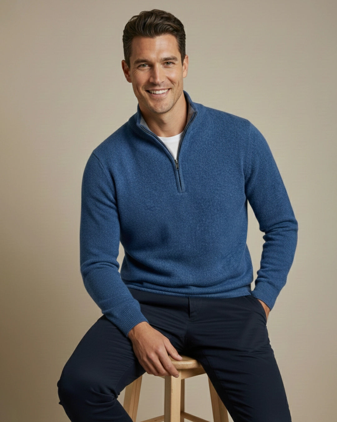 Men's Blue Soft Knit Sweater