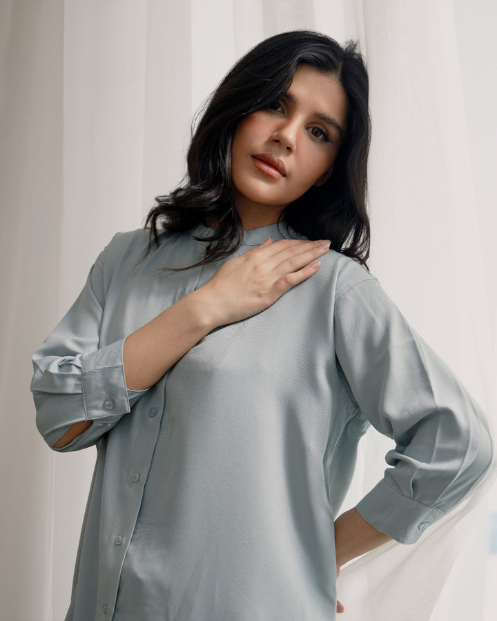 Mist Blue Tunic Co-ord Set