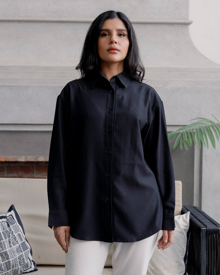 Black Textured Shirt