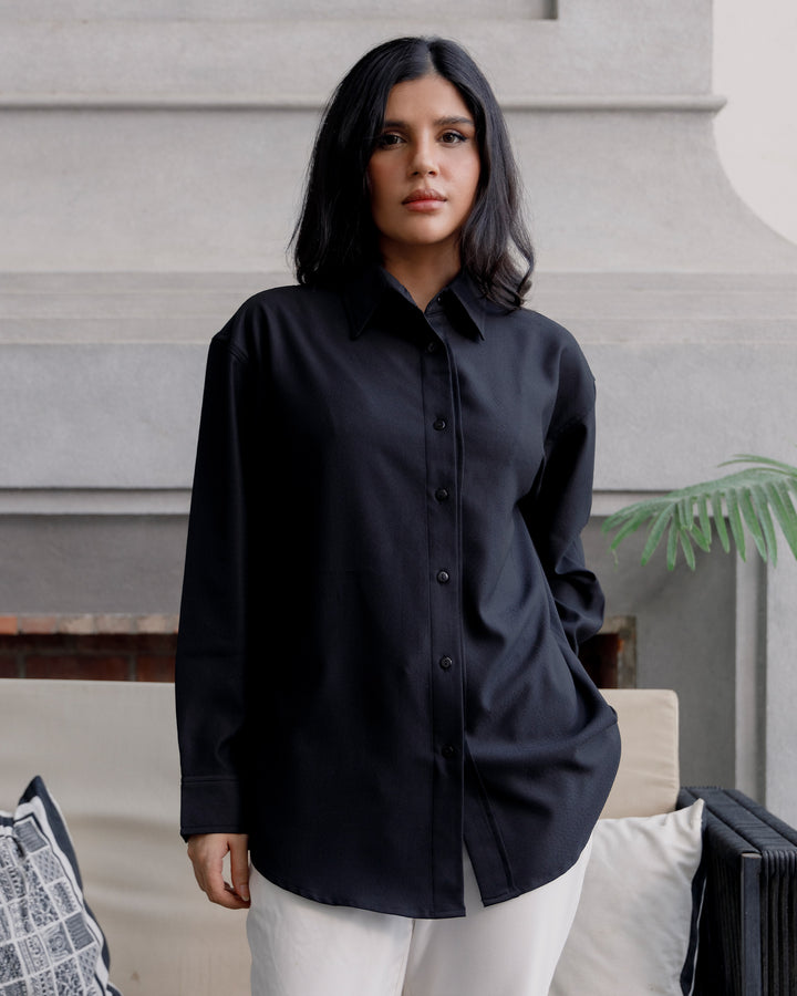 Black Textured Shirt