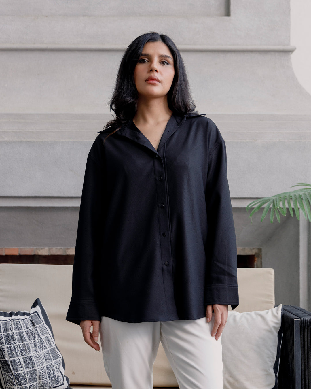 Black Textured Shirt