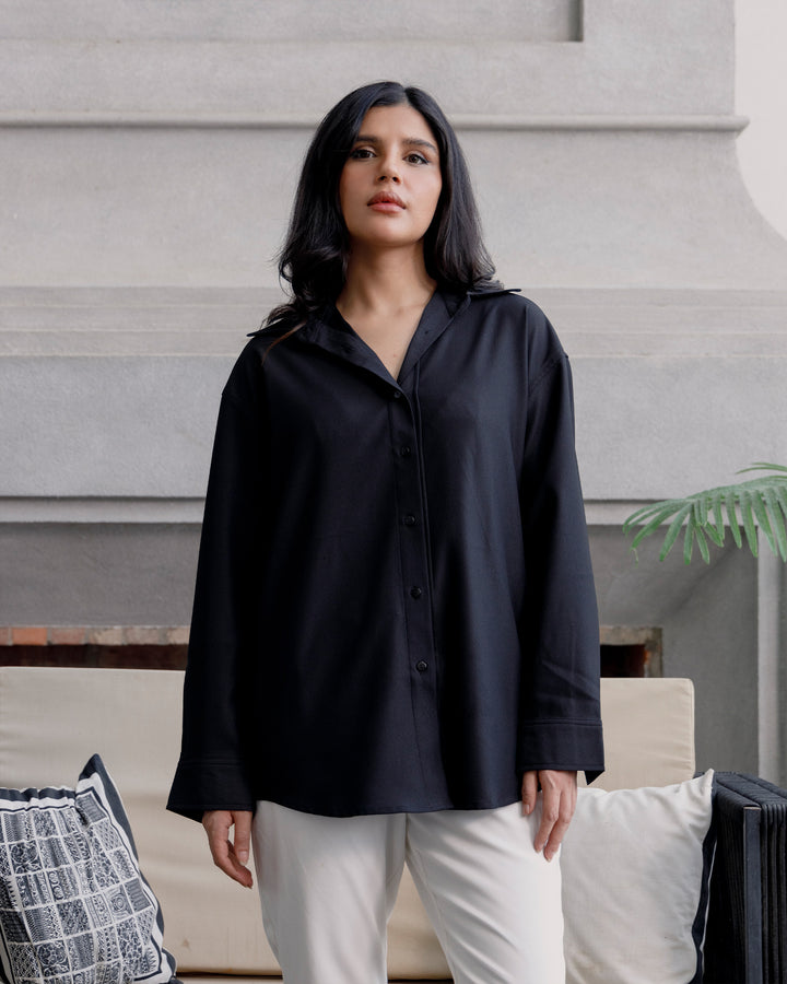 Black Textured Shirt