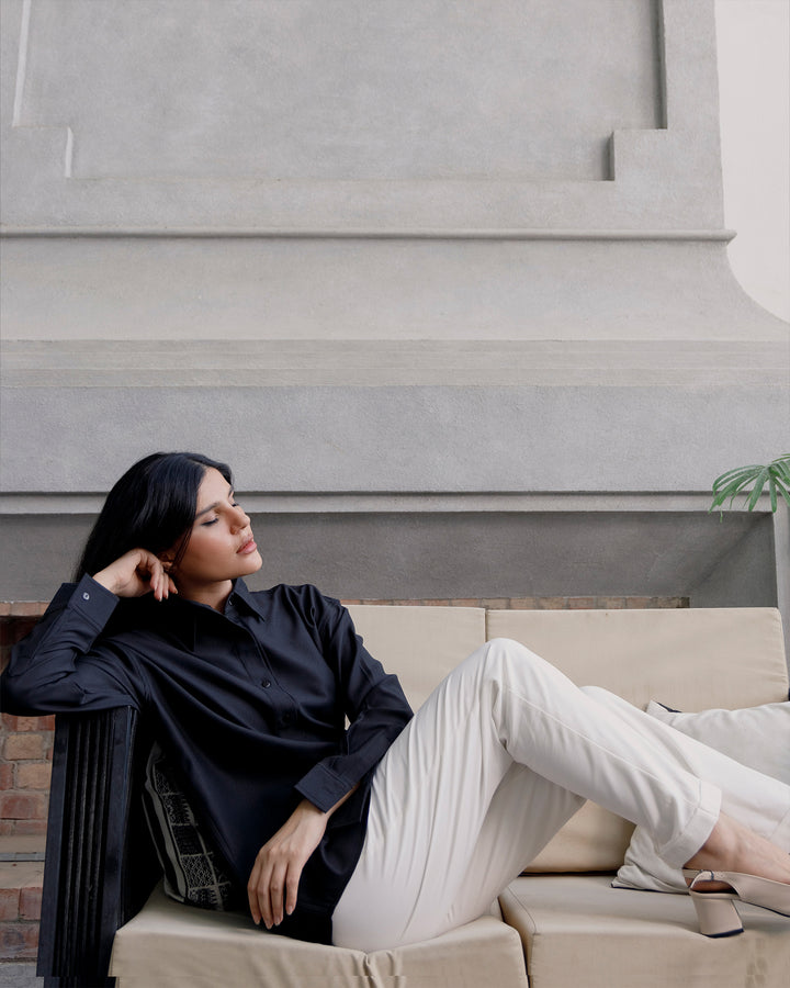 Black Textured Shirt