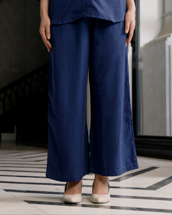 Navy Cuban Collar Co-ord Set