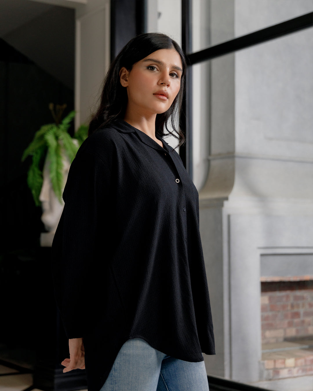 Onyx Cuban Collar Shirt