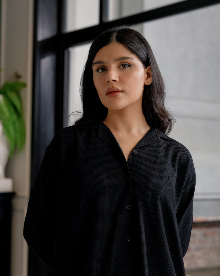 Onyx Cuban Collar Shirt
