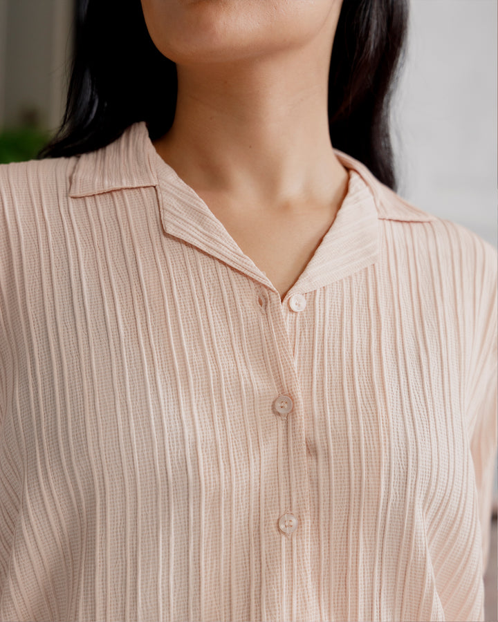 Rosé Cuban Collar Shirt