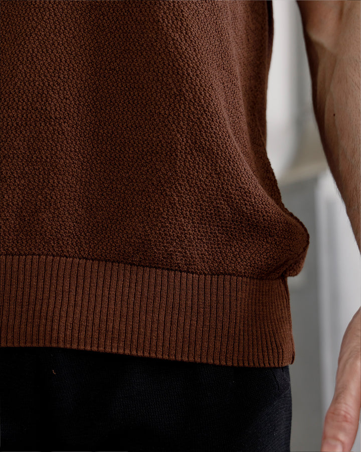 Men’s Choco Textured Knit Polo