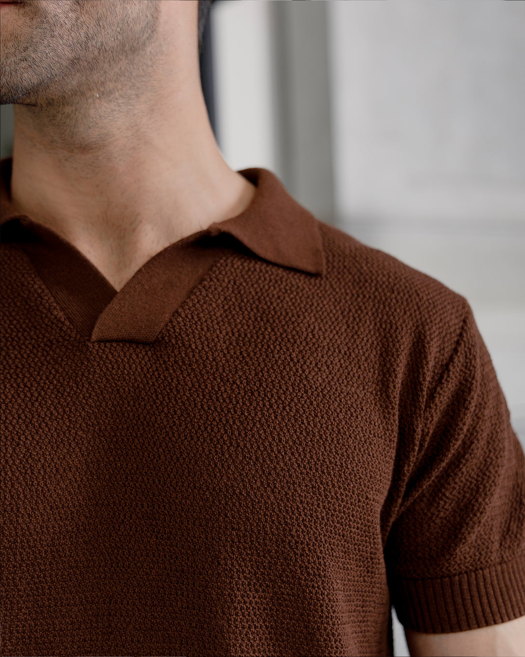 Men’s Choco Textured Knit Polo