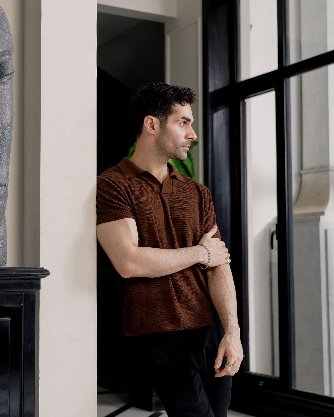Men’s Choco Textured Knit Polo