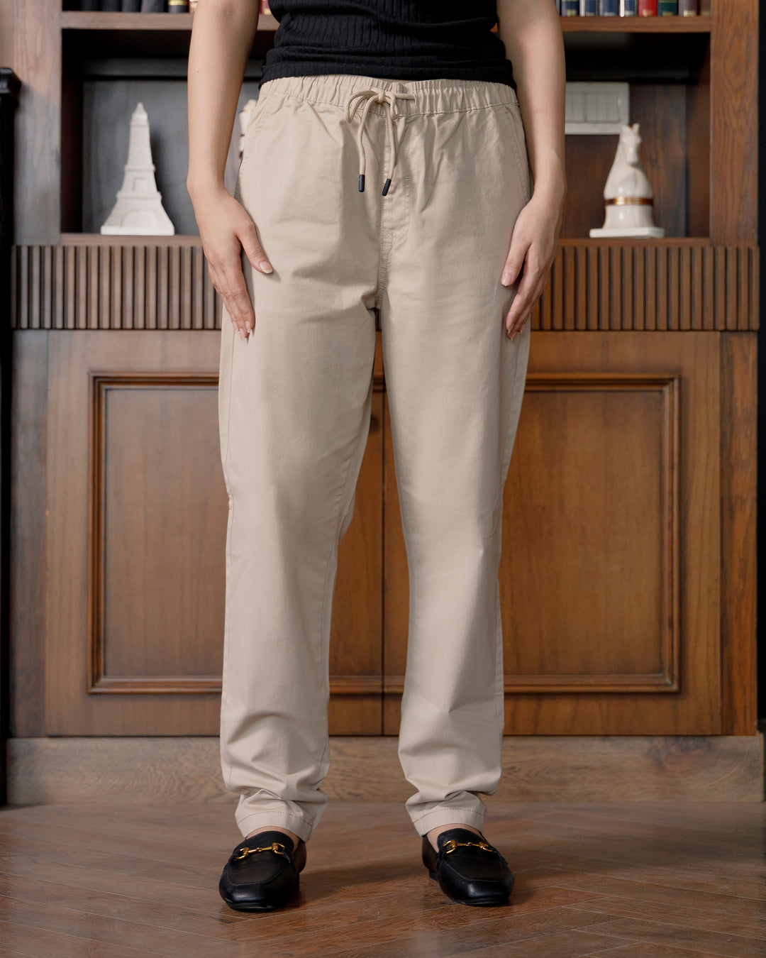 Women's Everyday Beige Joggers – Soft Stretch & Relaxed Fit