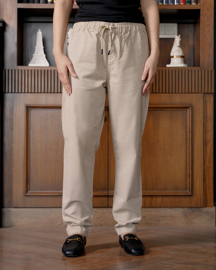 Women's Everyday Beige Joggers – Soft Stretch & Relaxed Fit