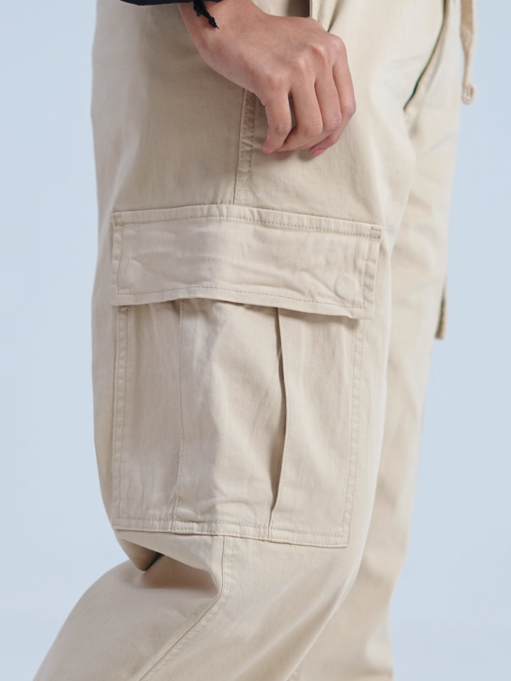Woman Comfort Cargo Pants Beige