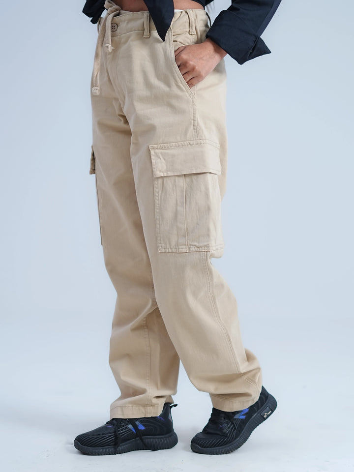 Woman Comfort Cargo Pants Beige