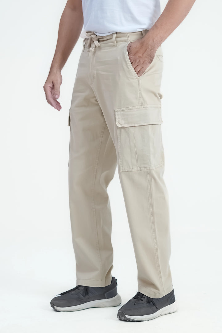 Man Comfort Cargo Pants Beige