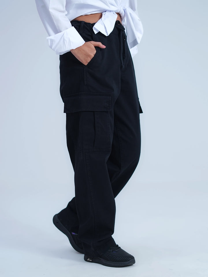 Woman Comfort Cargo Pants Black