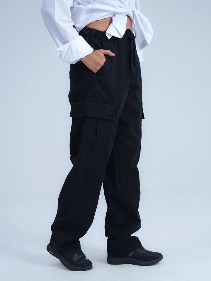 Woman Comfort Cargo Pants Black