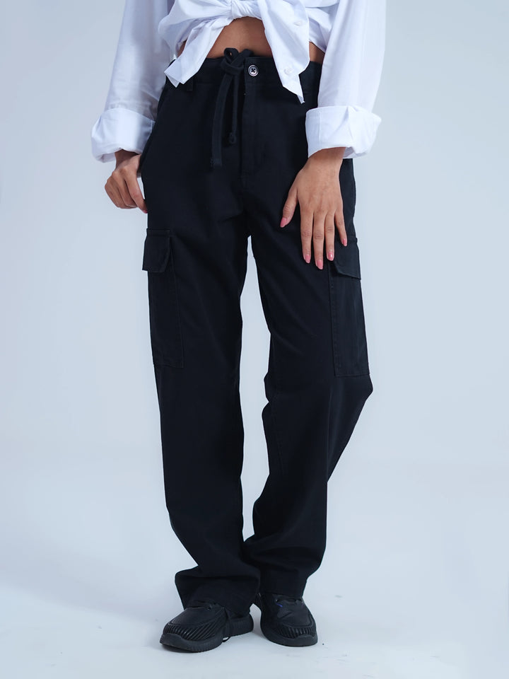 Woman Comfort Cargo Pants Black