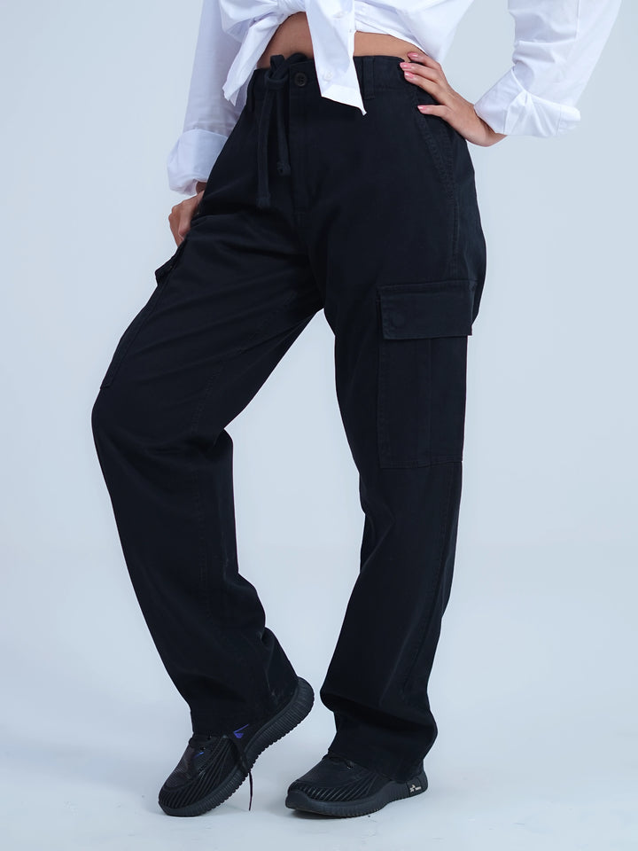 Woman Comfort Cargo Pants Black