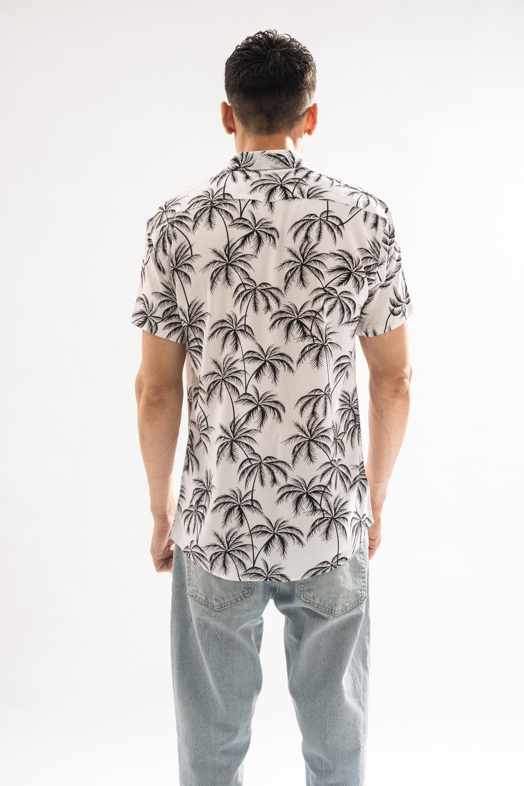 White Palm Tree Linen Shirt