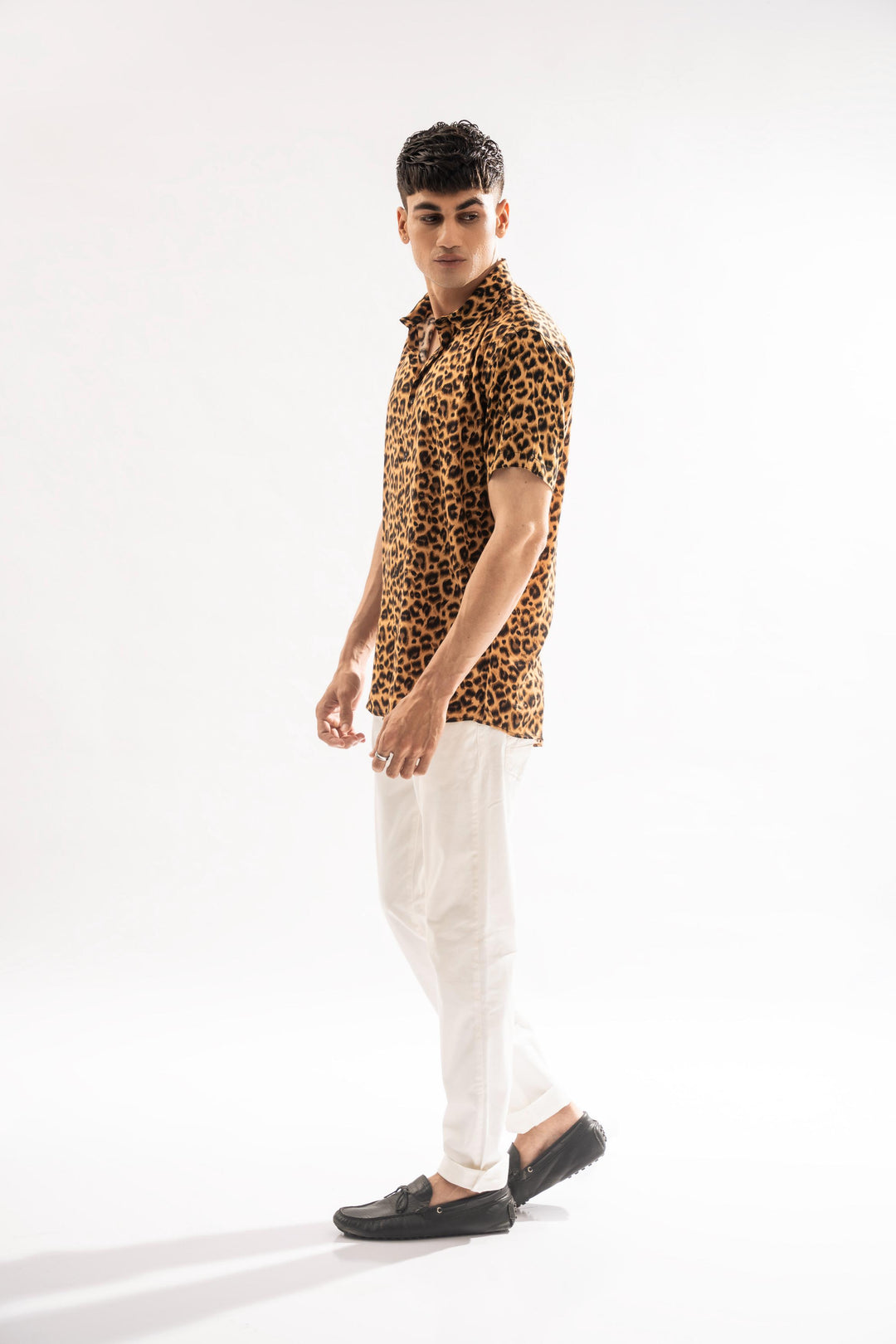 Cheetah Print Linen Shirt