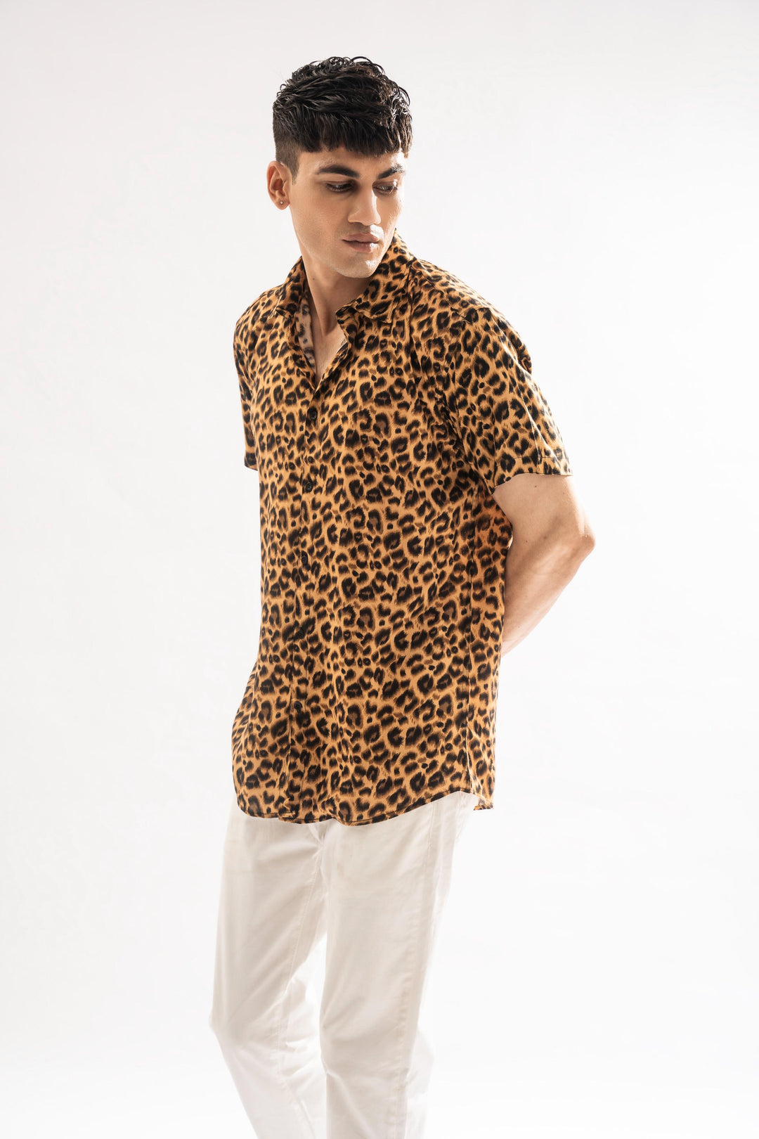 Cheetah Print Linen Shirt