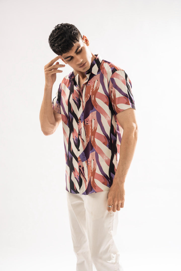 Abstract Linen Shirt