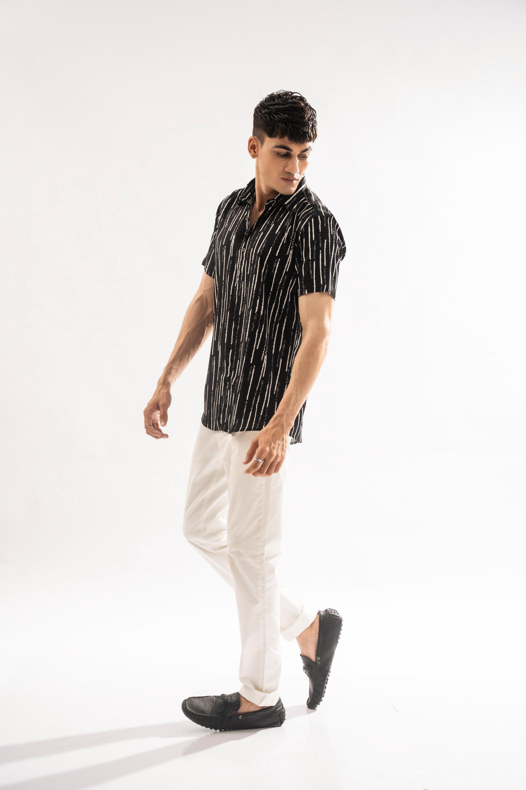 Black Striped Linen Shirt