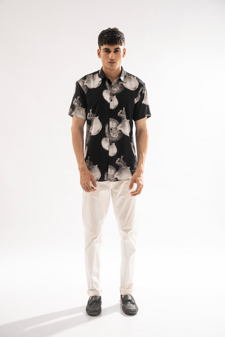 Black and White Linen Shirt