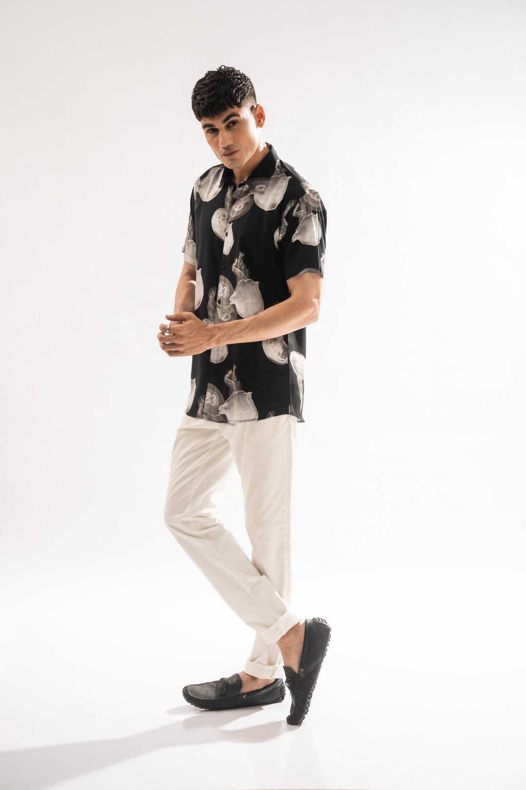 Black and White Linen Shirt