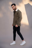 Army Green Jacket with Sherpa Collar