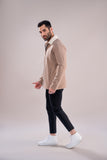 Beige Jacket with Sherpa Collar