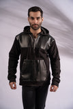 Black Leather Patch Jacket