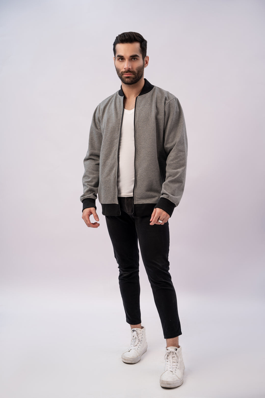 Grey Bomber Jacket