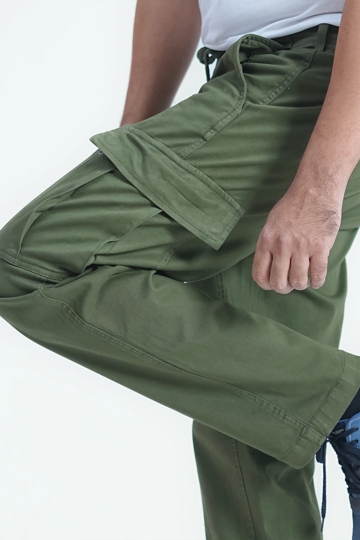 Man Comfort Cargo Pants Olive Green