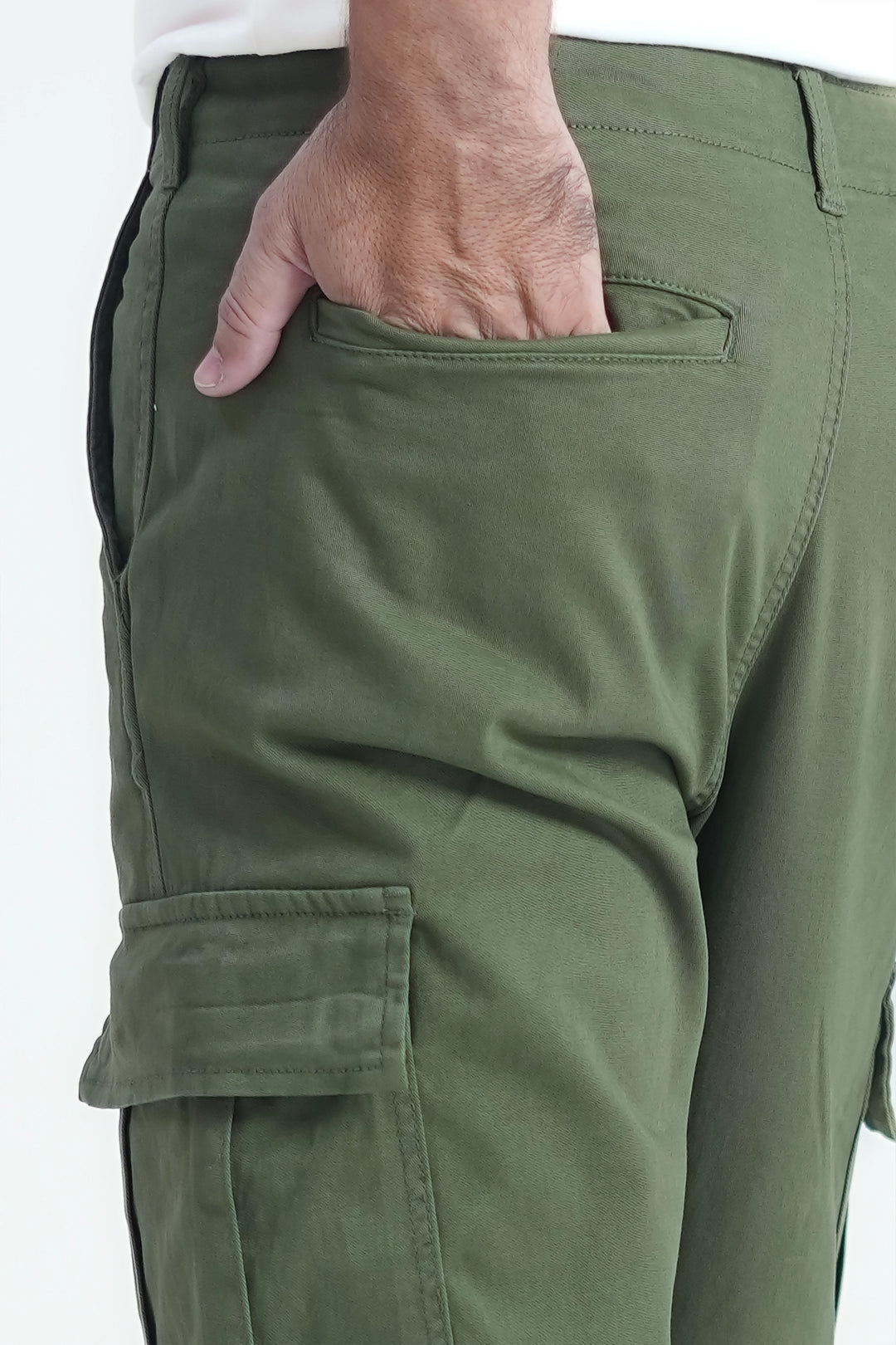 Man Comfort Cargo Pants Olive Green