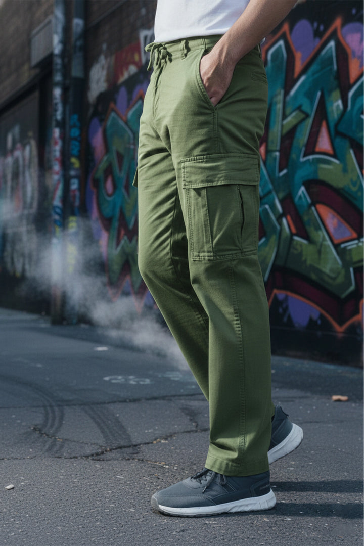 Man Comfort Cargo Pants Olive Green