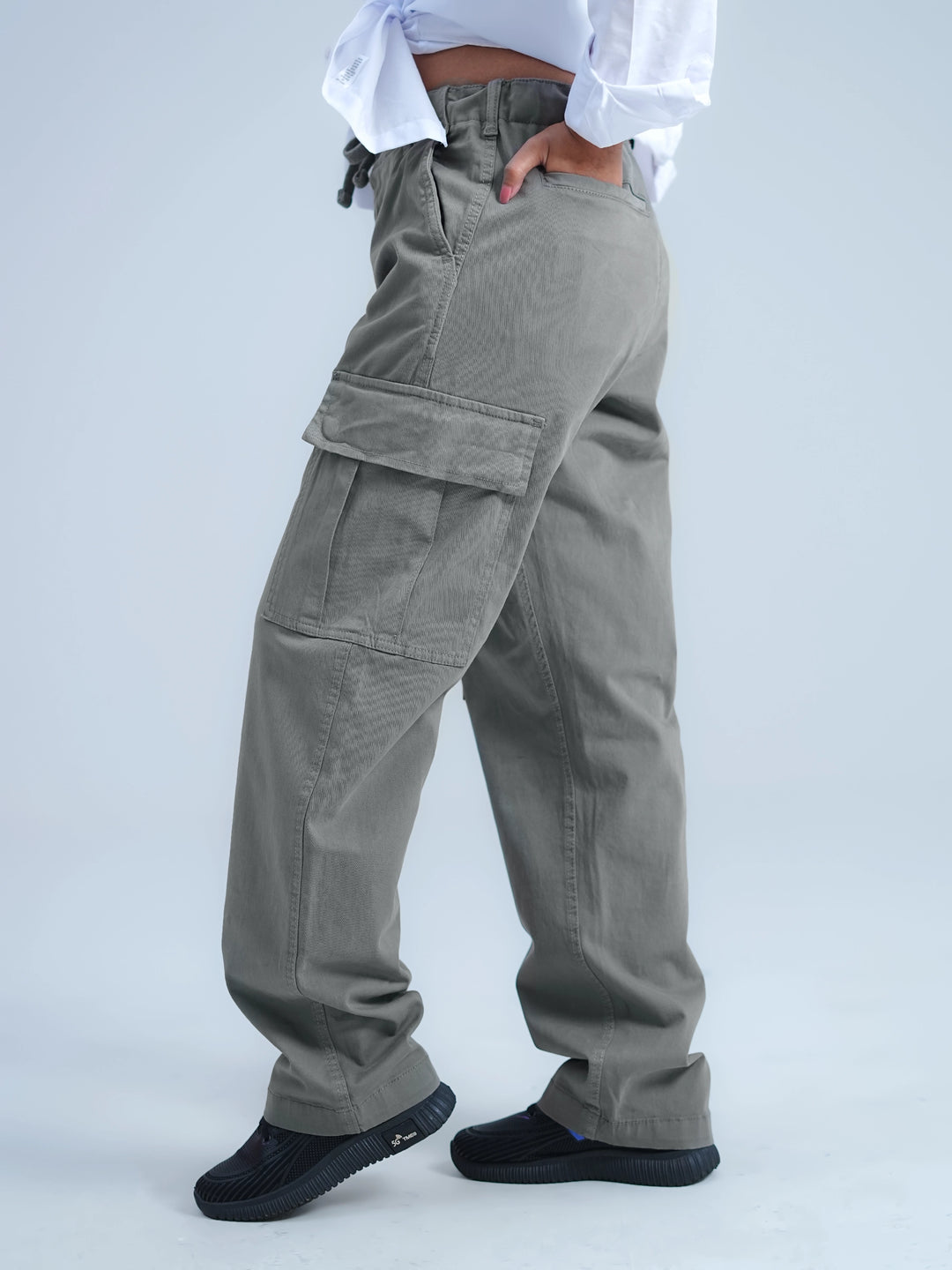 Woman Comfort Cargo Pants Grey
