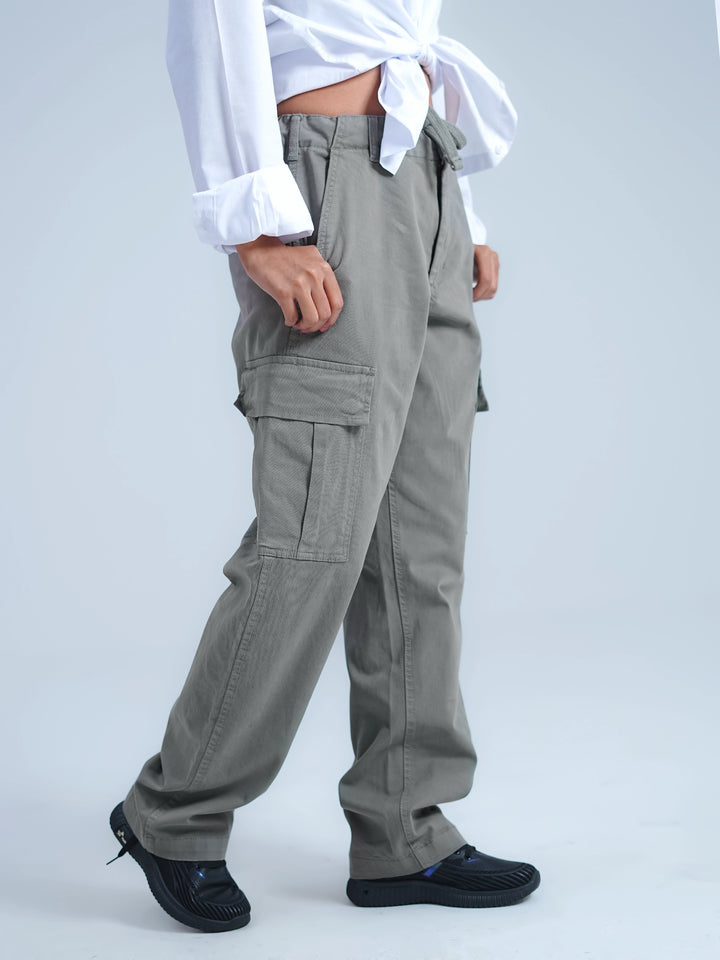 Woman Comfort Cargo Pants Grey