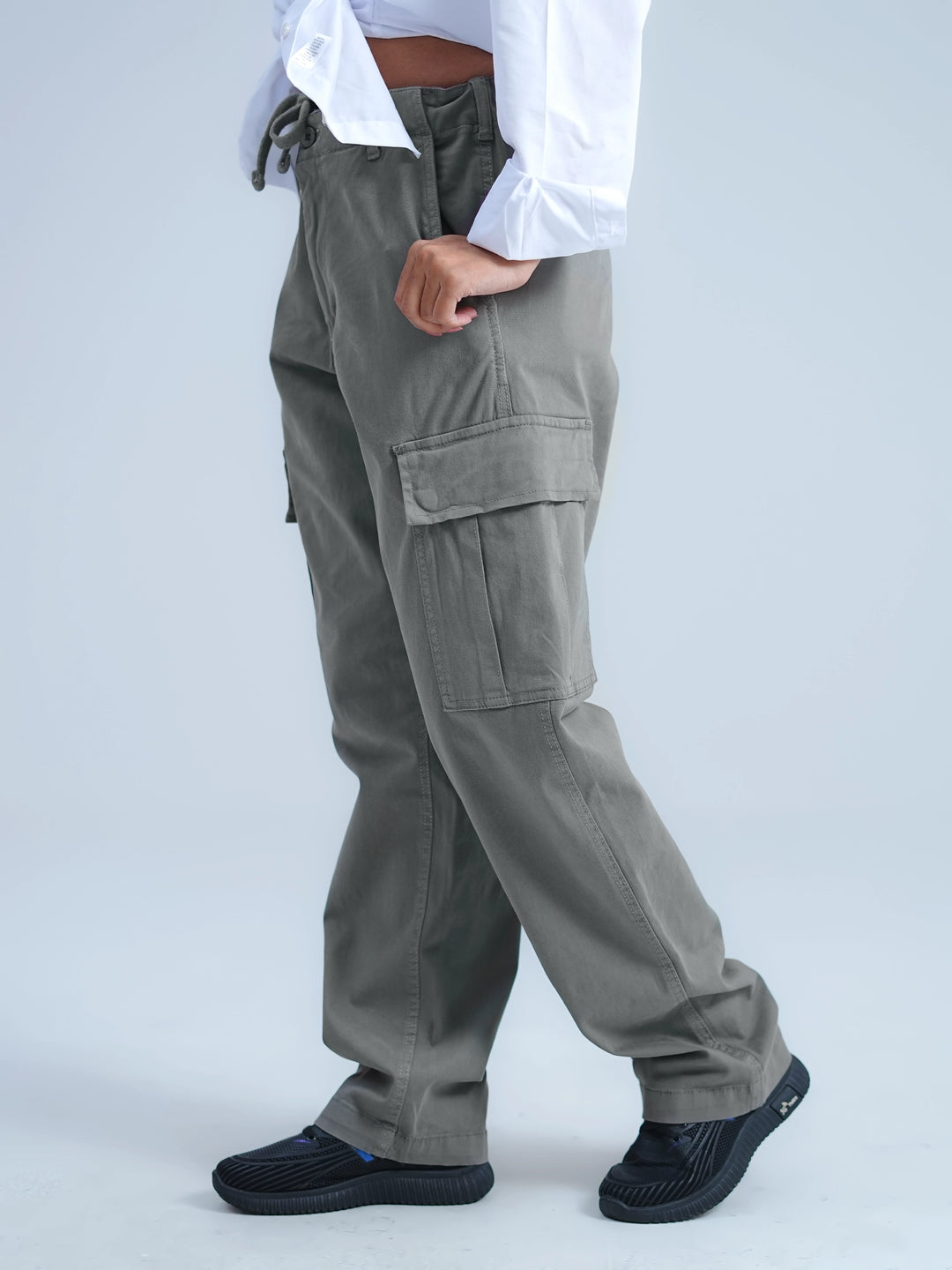 Woman Comfort Cargo Pants Grey