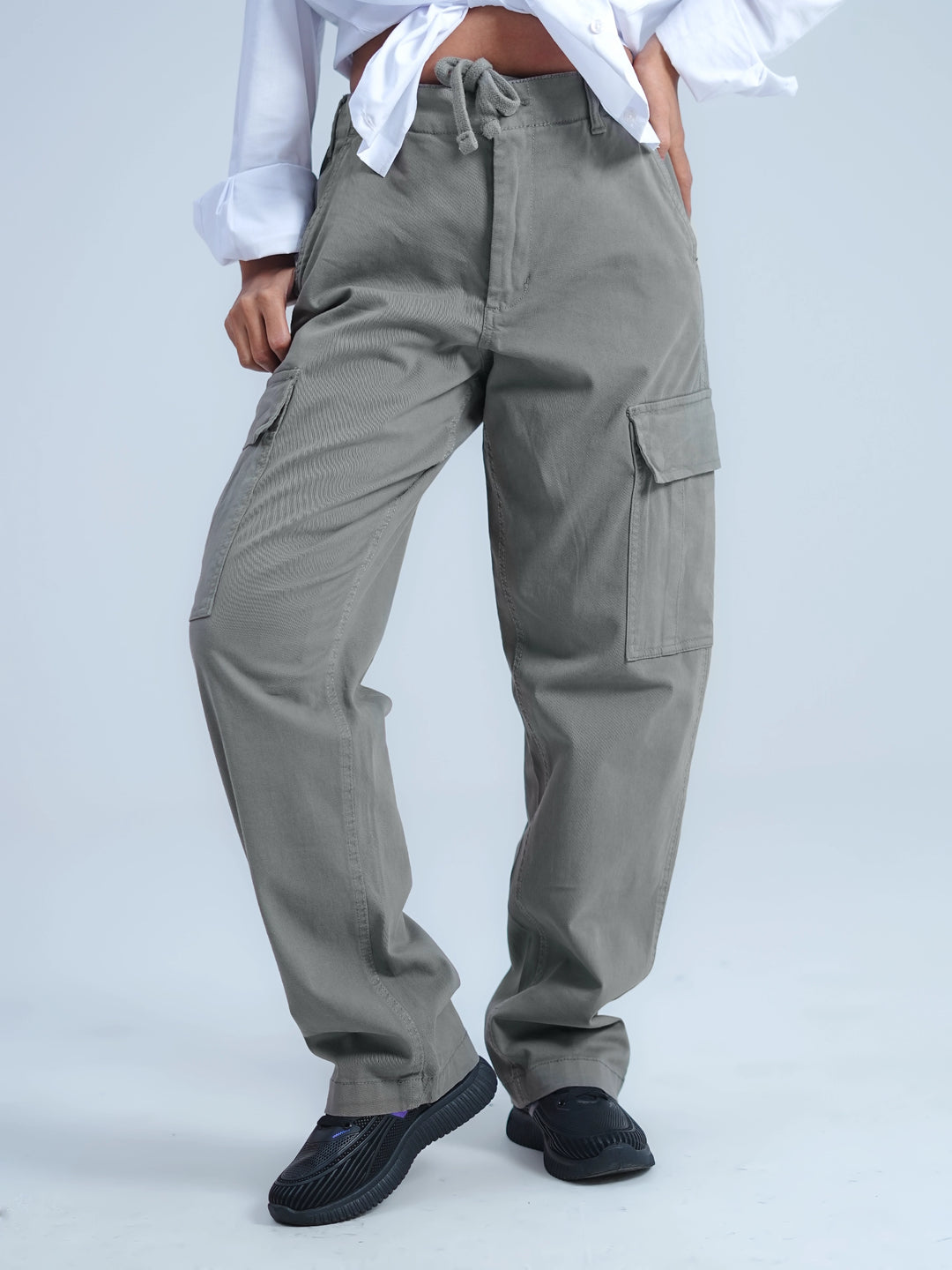 Woman Comfort Cargo Pants Grey
