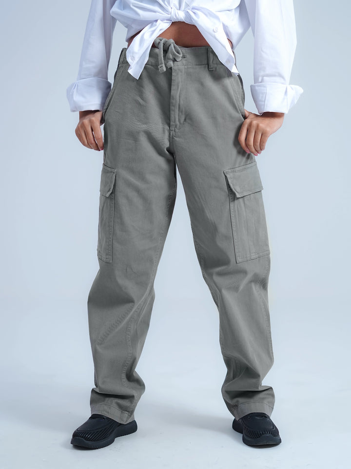 Woman Comfort Cargo Pants Grey