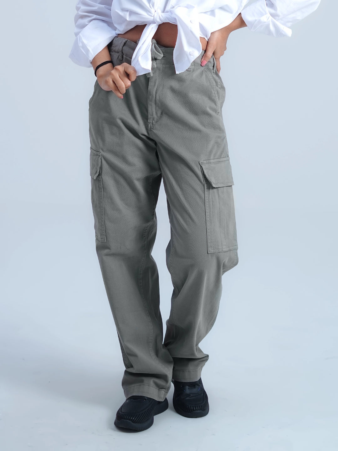 Woman Comfort Cargo Pants Grey