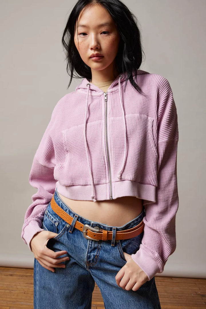 Pink Waffle Hoodie