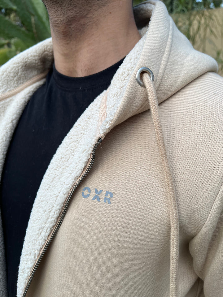 Beige Sherpa Hoodie